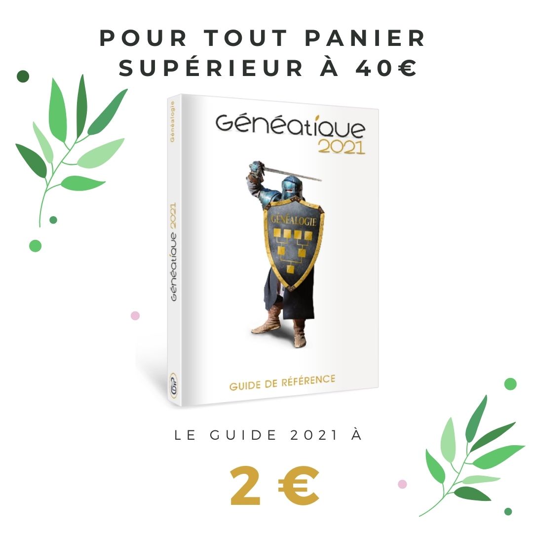 Le guide de Généatique 2021 est à 2 € seulement pour tout panier d'achat supérieur à 4 €